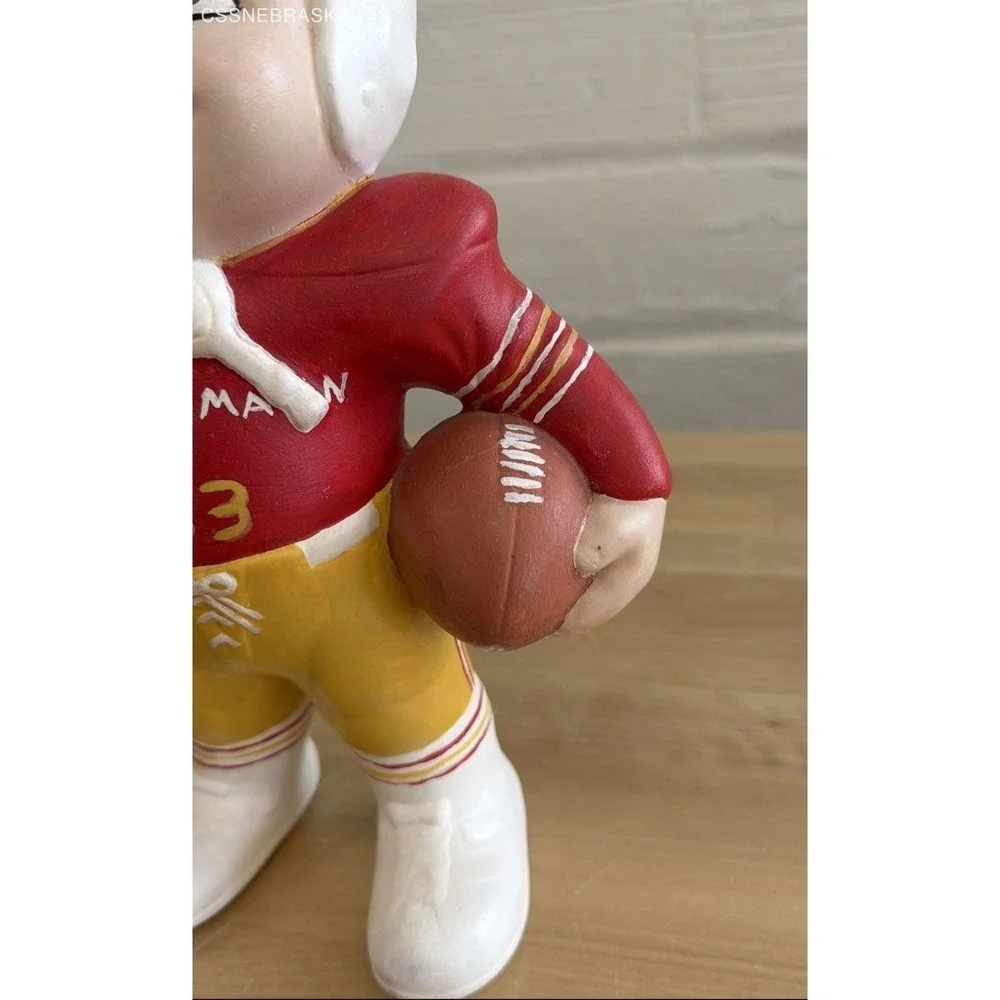 Vintage‎ Atlantic Mold plaster starry-eyed smiling football boy -hand painted